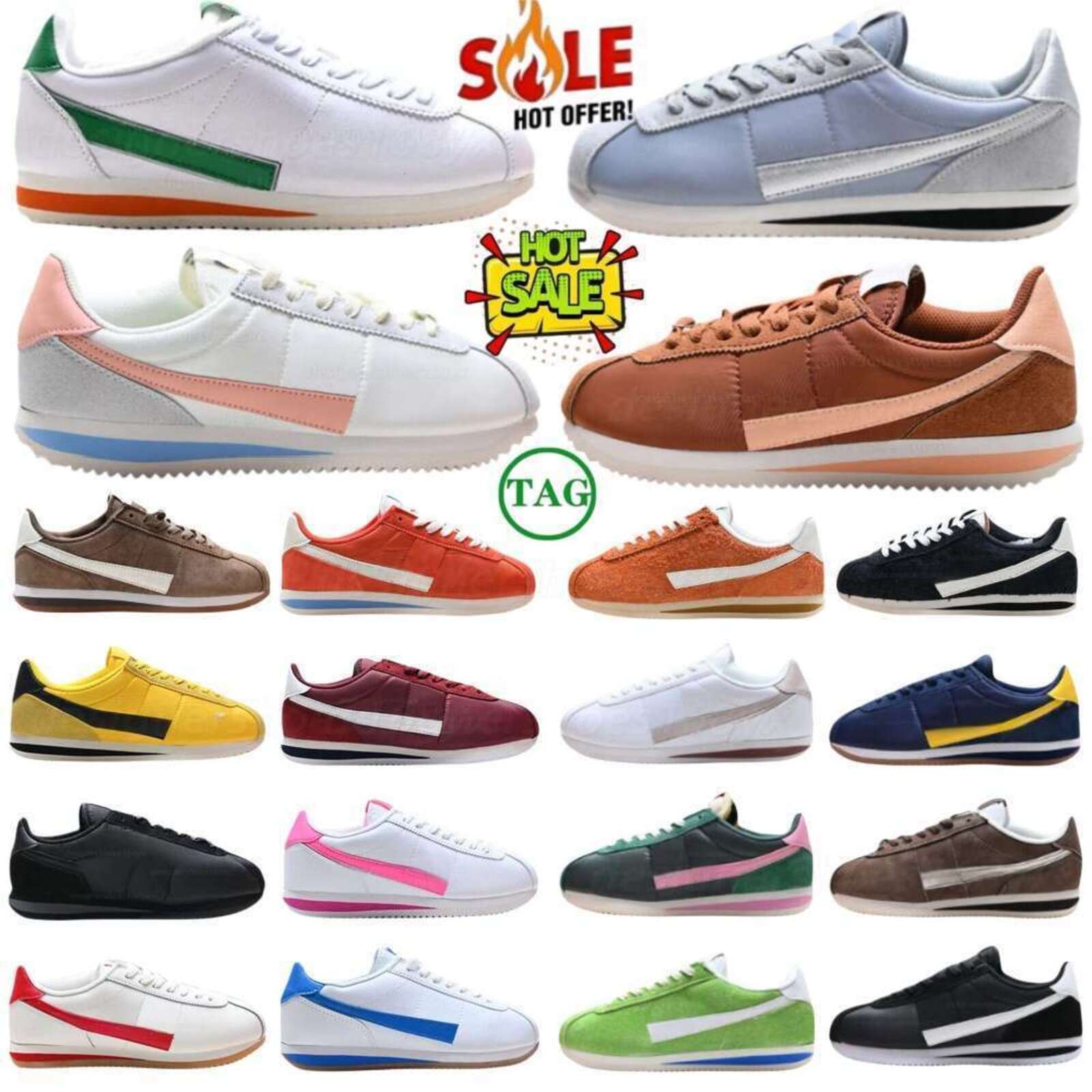 Top Cortezs Men Women Casual Shoes Mike Nylon Leather Designer Trainers Picante Red Pink Foam Chlorophyll Psychic Blue Forrest Outdoor Sneakers