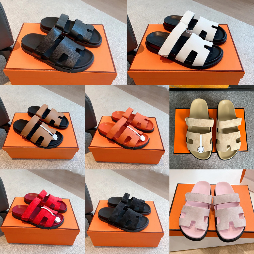 2026 Designer Chypre Slippers Luxury Leather Sandals Suede Flat Women Men Fashion Slide Mules Bath Beach Daily Outside Clogs Shoes With Box Top Qual
