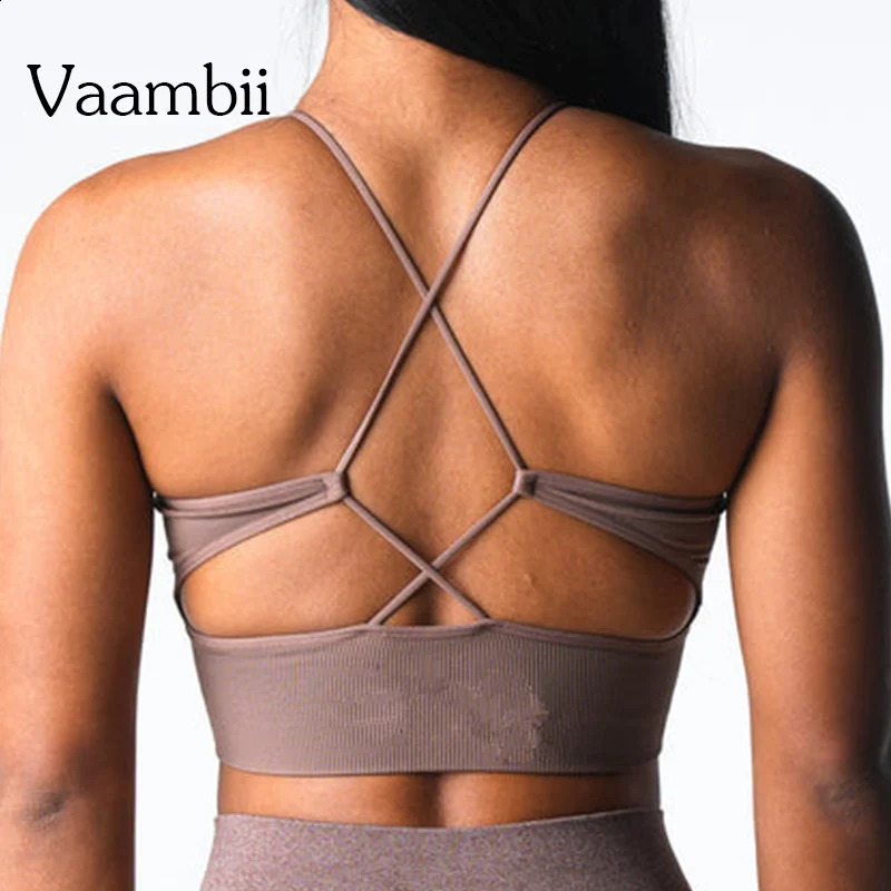 Yoga Top Backless Sport Bra Womens Underwear Seamless Fitness Inner Padded Yoga Vest Bralette Woman Gym Sports Bra Sportswear 260626