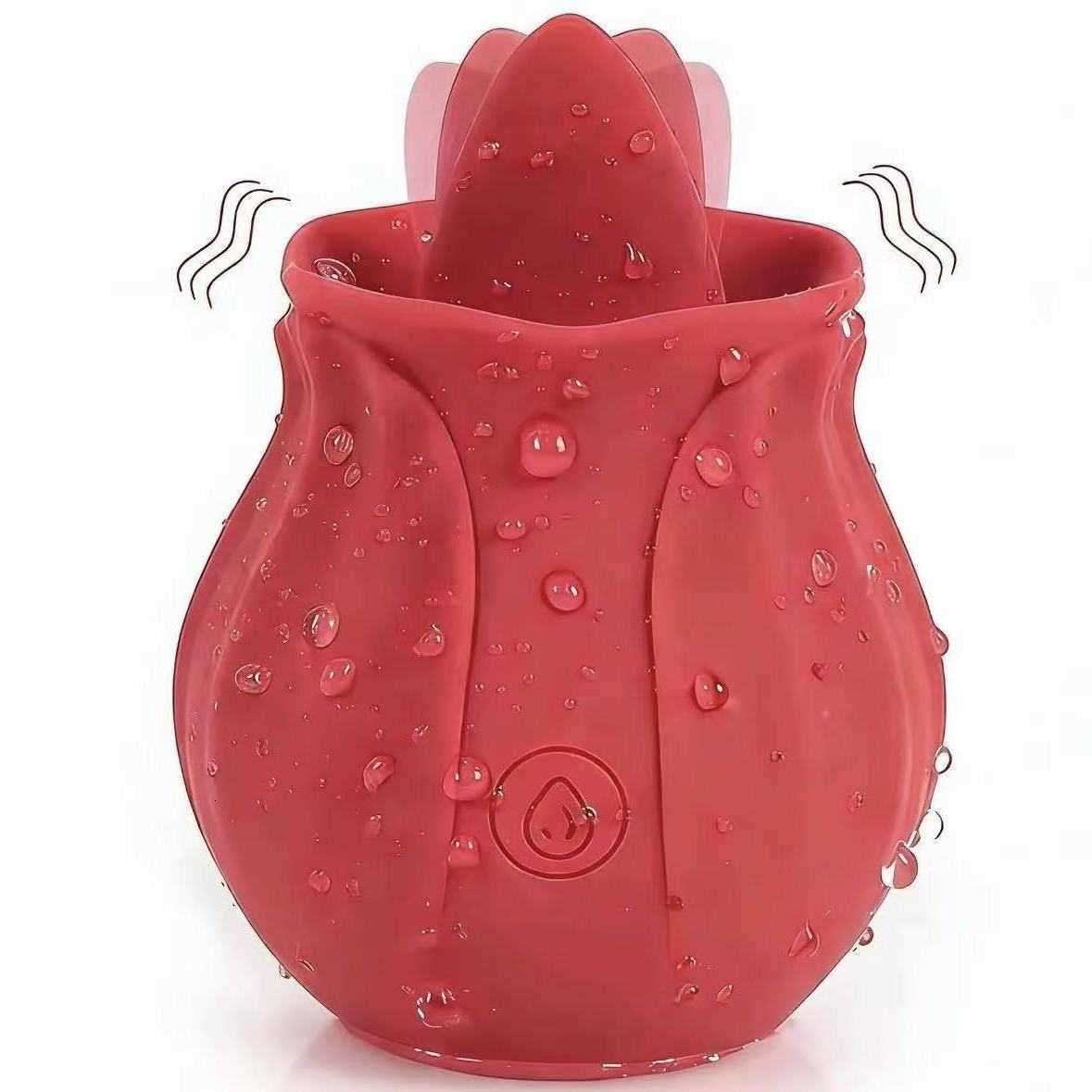 Vibratore per lingua femminile Rosa potente stimolatore del clitoride orale del punto G lecca il massaggiatore del seno Masturbazione giocattoli adu