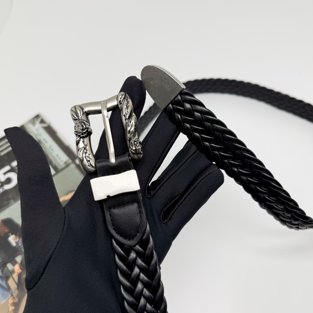 New Fashion Belt Rose Punk Rock Handwoven Belt - Narrow Style High-Quality