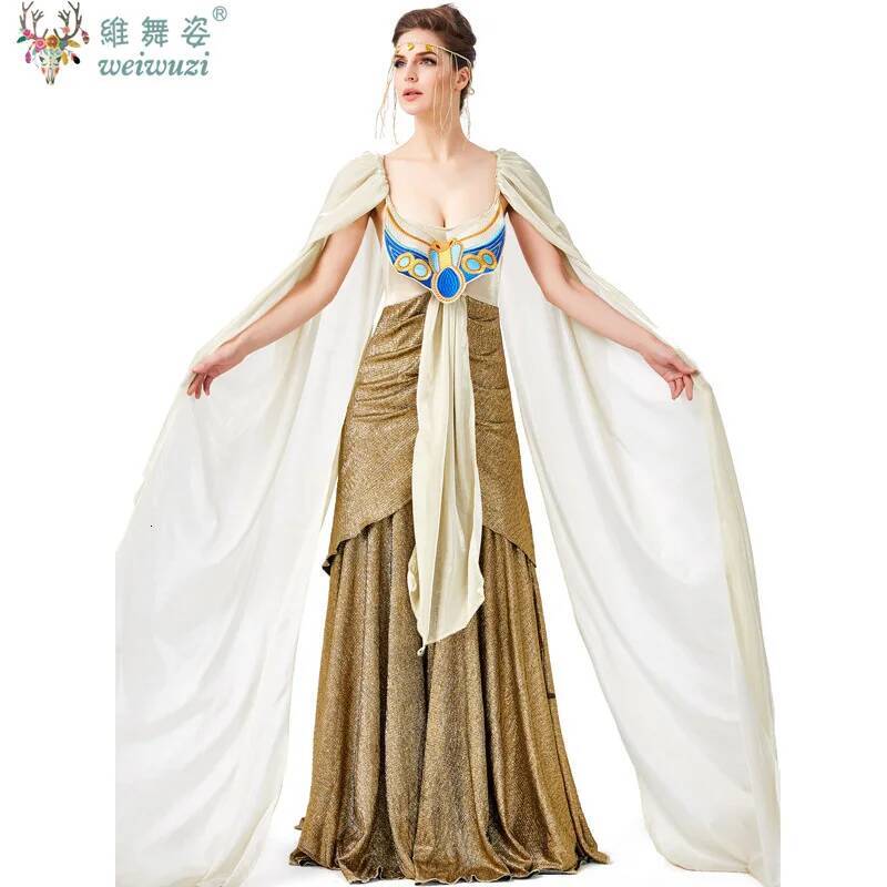 Ancient Egyptian Cleopatra Gorgeous Dress Adult Women Cosplay Princess Mythology Goddess Halloween Costume Party Outfit