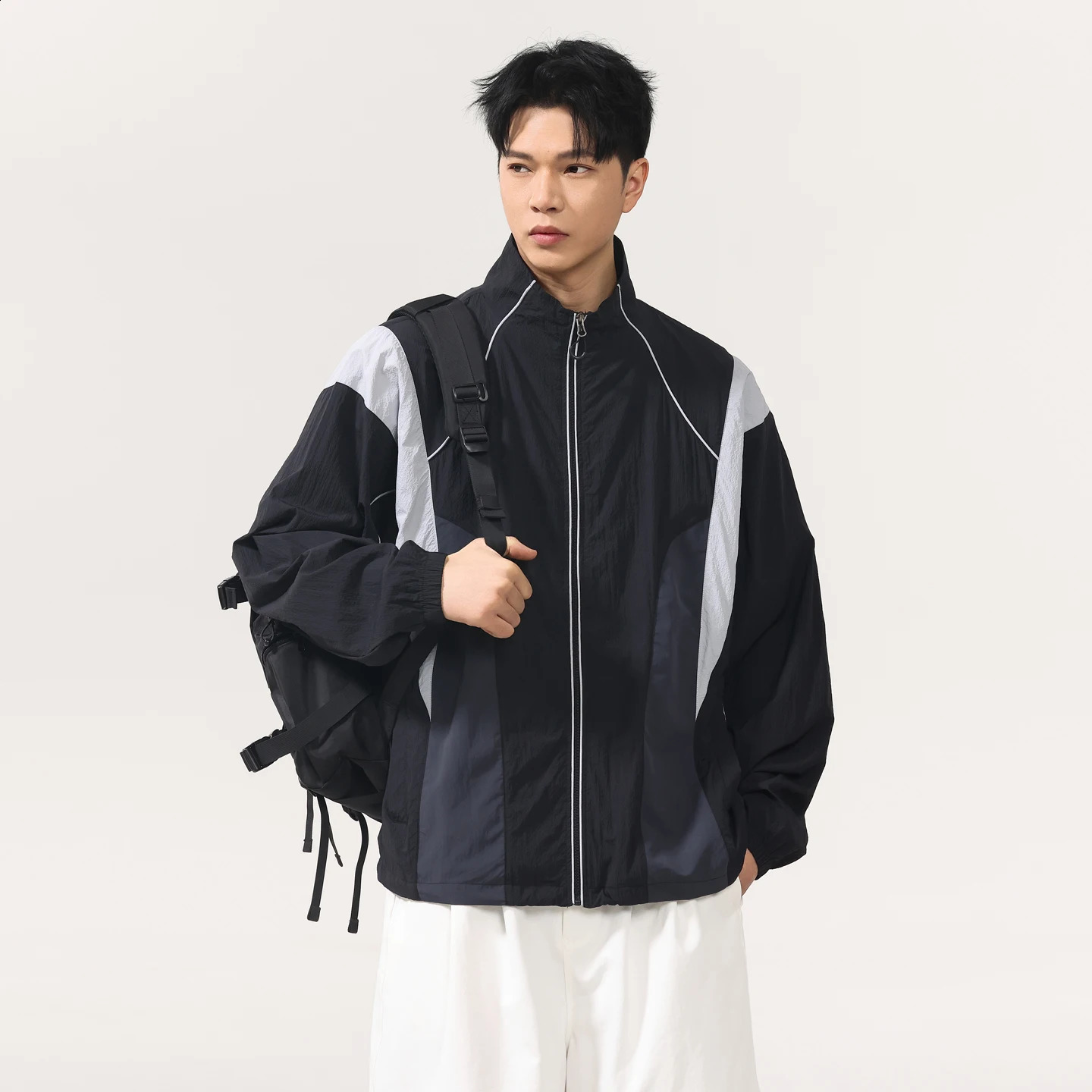 Men Streetwear Fashion Loose Casual Cargo Jacket Spring Summer Outdoor Quick Dry Lightweight Sunscreen Jacket Plus Size Coat 260625