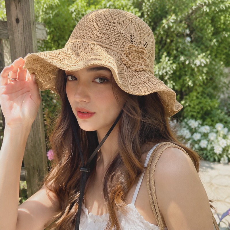 Foldable Wide Brim Sun Hat for Women Summer UV Protection Bucket Hat Outdoor Beach Cap