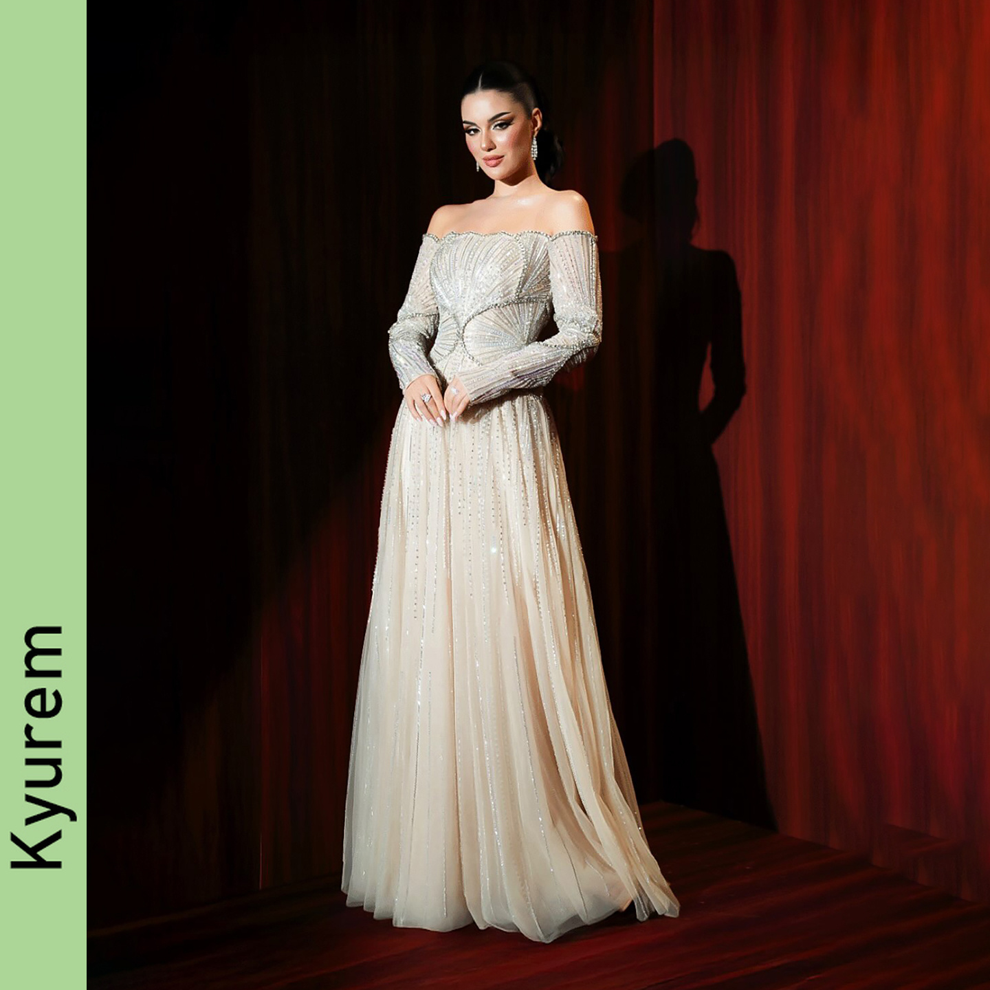 evening dress luxury beige arabic dubai famous designer aline 2026 for party prom gowns formal occasions dresses custom made color size robe de soir