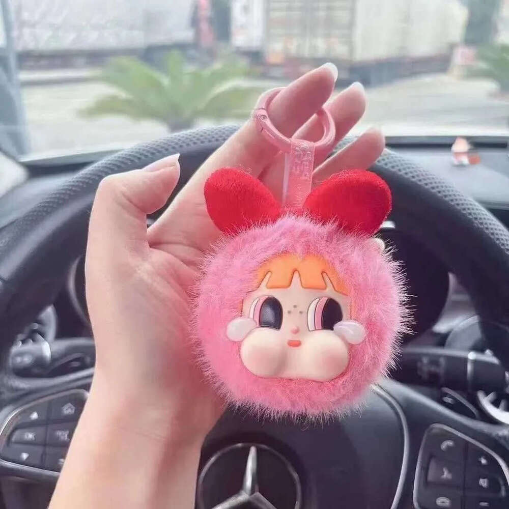Charm Luxury 2026 New Labubu Crybaby Flying keychain purse Little Doll Cartoon Hanging Jewelry Car Plush Toy Womens Gift Designer Blue Keychain