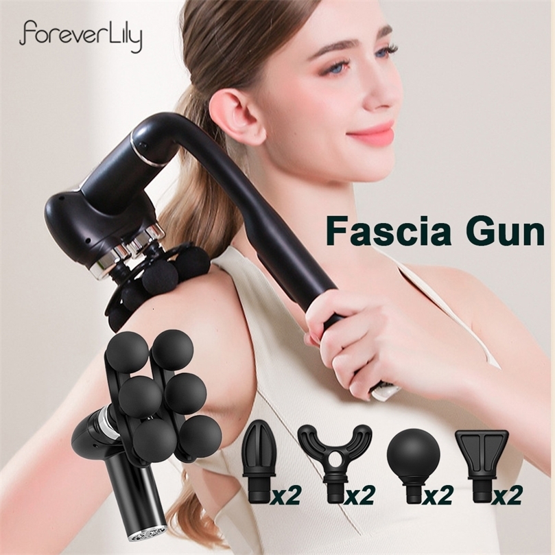 6Heads Handhel Fascia Gun High Frequency Vibration Body Massage Neck Shoulder Waist Back Handle Massager masajeador 260625