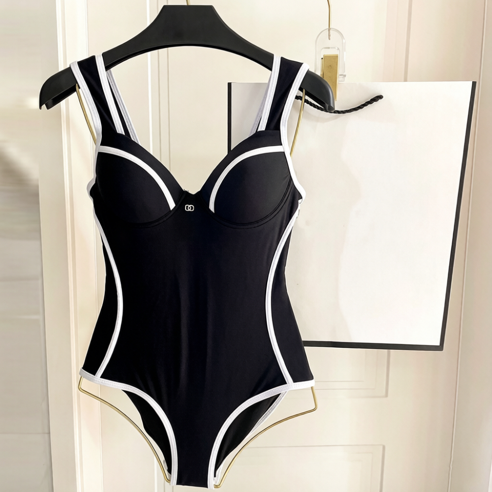 Luxury Designer Women One Piece Swimsuit Sexy Double Strap Bathing Suit 2 Piece Bikini Set Summer Fashion Beachwear Ladies High Cut Swimwear Size S-