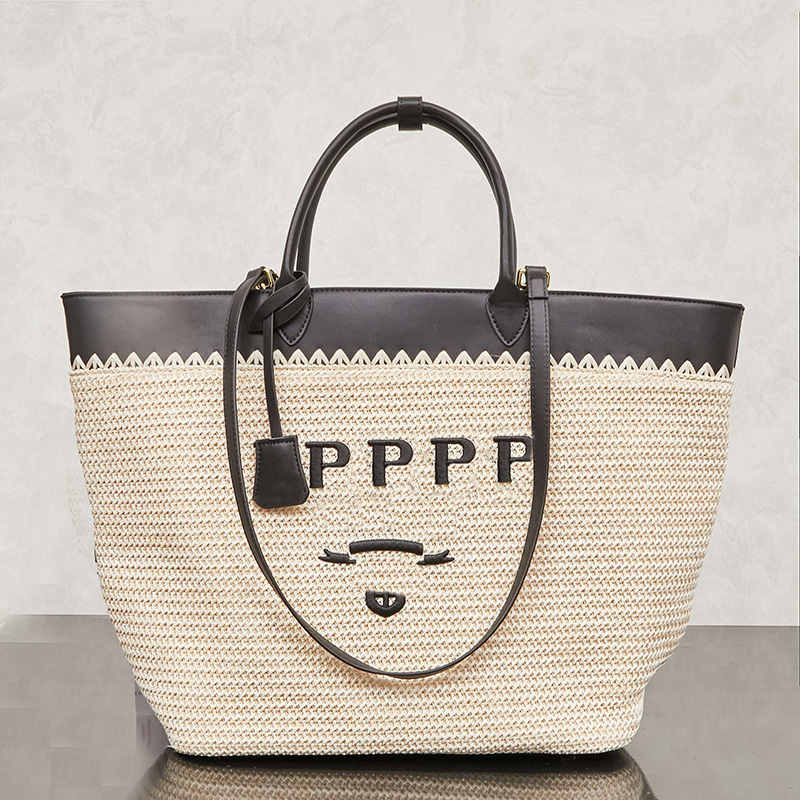 Vintage Shoulder Bags For Women Letters Embroidery Contrast Color Totes Handbag Daily Style Commuter Bag