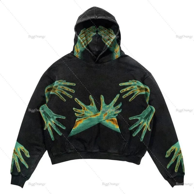 Casual Versatile Sports Sweatshirt Mens Spring Autumn American Retro Personalized Street Letter Printing Loose Hoodie 260625