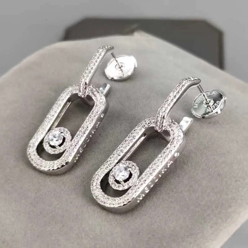 Luxury Designer Earrings Fashionable 18k gold boucle d oreille luxe Silver Oval Sliding Versatile Minimalist Daily Commute Earring accessories wo