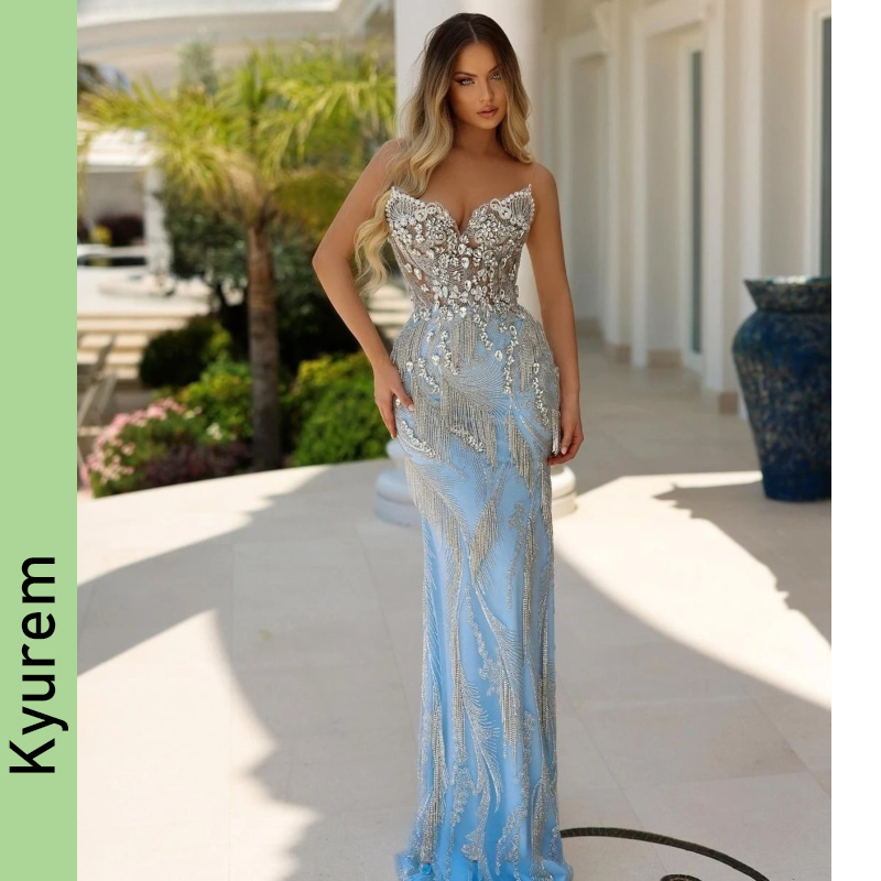 Crystals Evening Dresses Mermaid Sweetheart Prom Dresses Ceremony Dresses for Women Vestidos De Gala Robe De Soiree Night Gowns