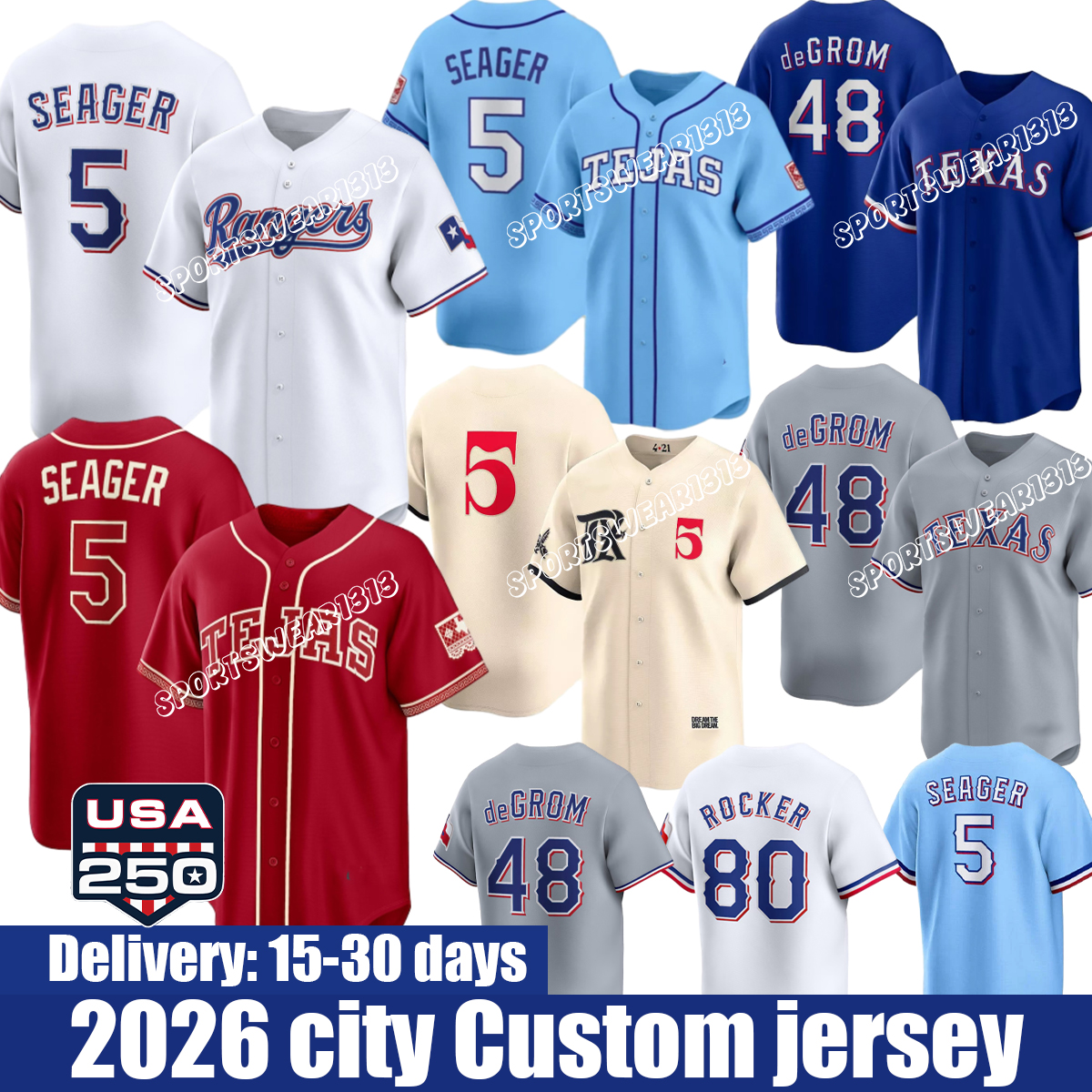 2026 city Custom Texas Ranger Baseball Jersey RangersJersey #5 Seager #53 Garcia #2 Semien #17 Eovaldi #32 Carter #3 Taveras #28 Heim Baseball Je-image-944310703