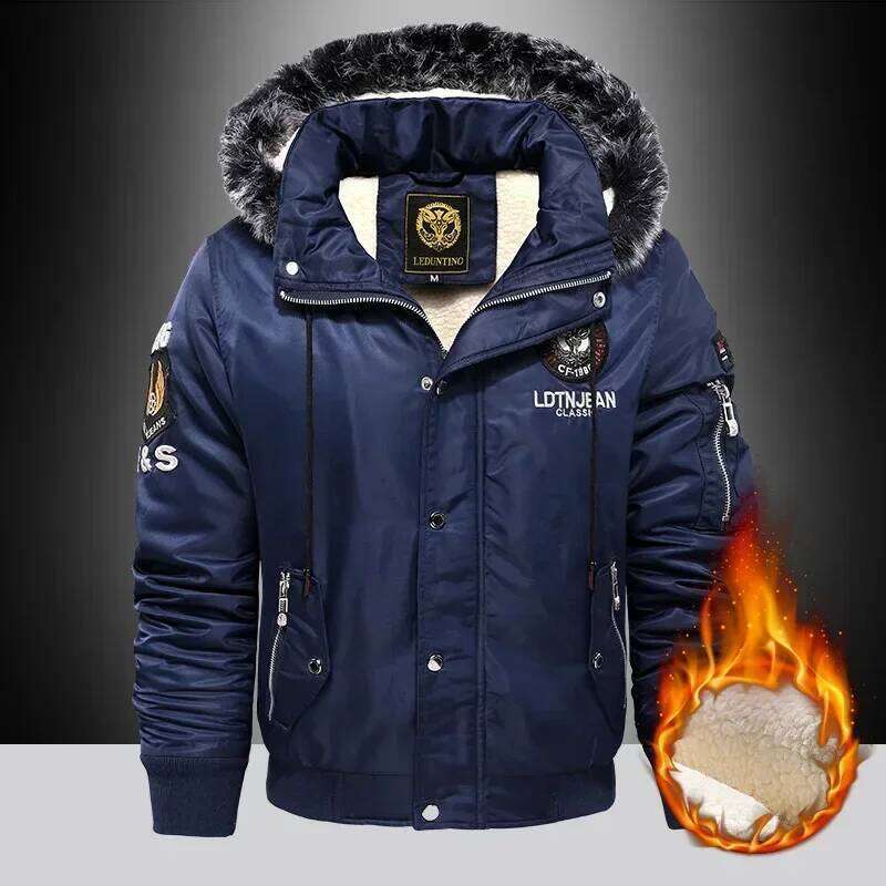 Down & Parka Oversize Plus Velvet Thick 2025 Brand Keep Warm Winter Men's Black Blue Red Padded Jacket Coat Men W260626