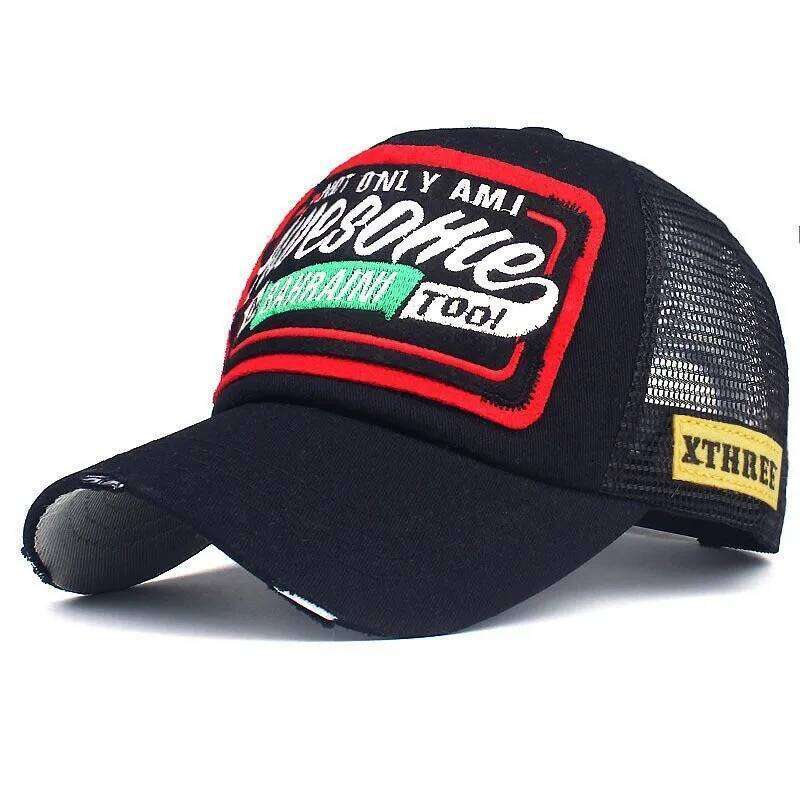 Spring And Summer New Embroidery Letter Awesome Women's Baseball Mesh Hat Men's Outdoor Sunscreen Cap W260626