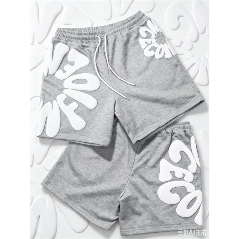 2026 Summer High-Street Style Quick Drying American Street Style Letter Printed Casual Mens Breathable Unisex Overside Shorts 260625