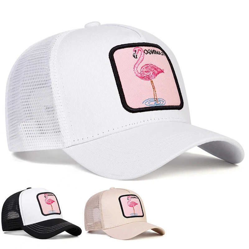 Baseball Unisex Embroidery Flamingo Patch Net Caps Spring Summer Outdoor Adjustable Casual Hats Dad Hat Sunscreen Hat M260626