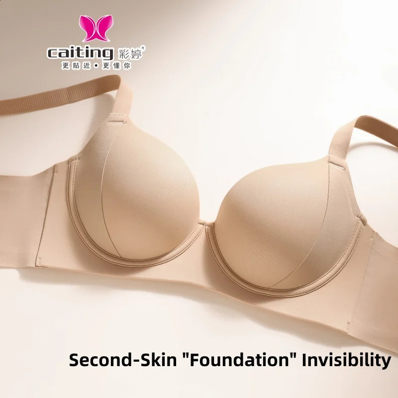 CAITING Women Seamless Smooth Bra Minimizer AntiSagging Push Up Side Support Shapewear Second Skin Liquid Nude Brassiere 260624