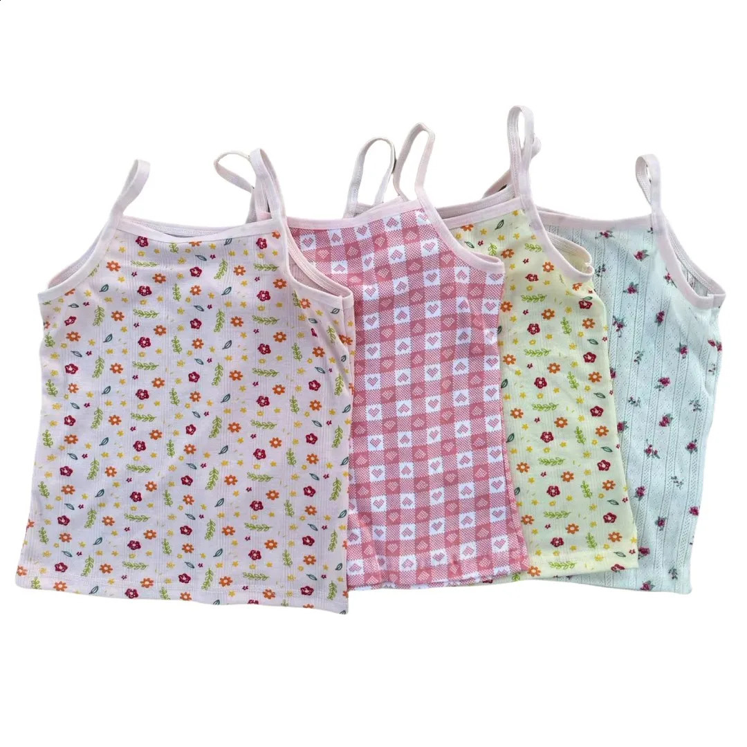 3pcs/Lot Kids Solid Color Singlet Breathable Underwear Gir Cotton Undershirts Soft Tank Tops for Baby Girl Size 2-8T 260625