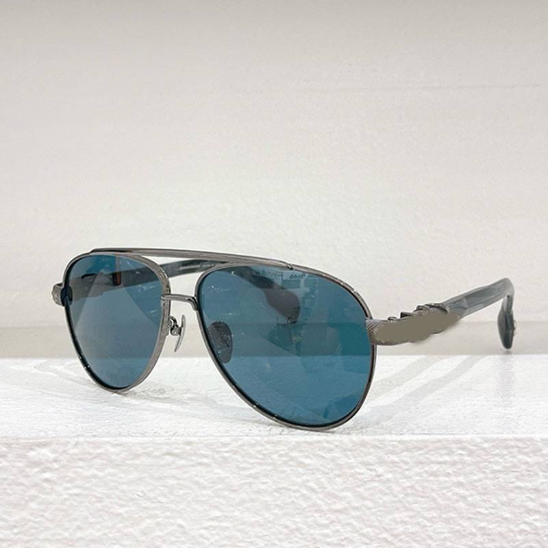 26ss new summer travel classic pilot sunglasses CH8278 mens personality double beam metal frame womens designer oval glasses blue lenses UV400 prote