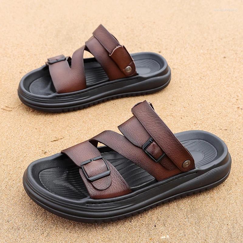Sandals Arrival Mens Slippers Solid Color Slip On Casual Beach Slides Anti Half Drag For Men Summer Fashion Flip-flops