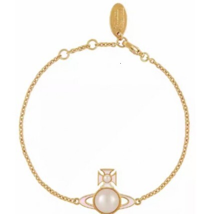 Saturn Jewelry Designer Vivienneewestwood Vivi Ennewestwood Luxury Bracelet For Woman Men Luxe Bangle Queen Mothers Mini Half-pearl Small Saturn Bra