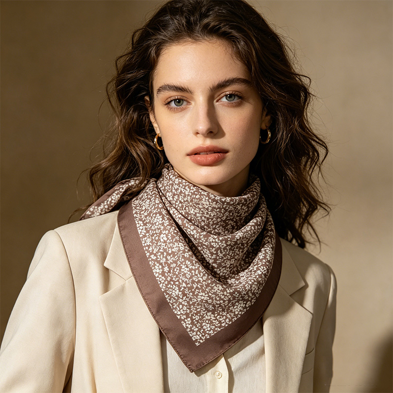 Double Sided Ditsy Floral Square Scarf All Over Print Bandana Head Neck Hair Scarf