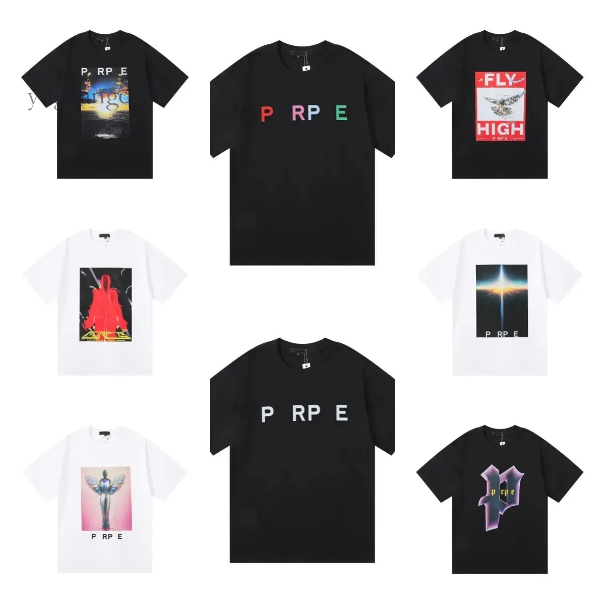 Purple Shirt Designer Men's T Shirts Men Women Inset Collar Regular Fit Cotton Print Tops More Color Large Size With Label Breathable And Comfo