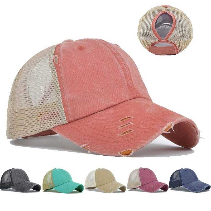 Baseball Washed Cotton Mesh Breathable Made Old Ripped Light Board Caps Men and Women Tide Spring and Summer Vintage Hat M260626