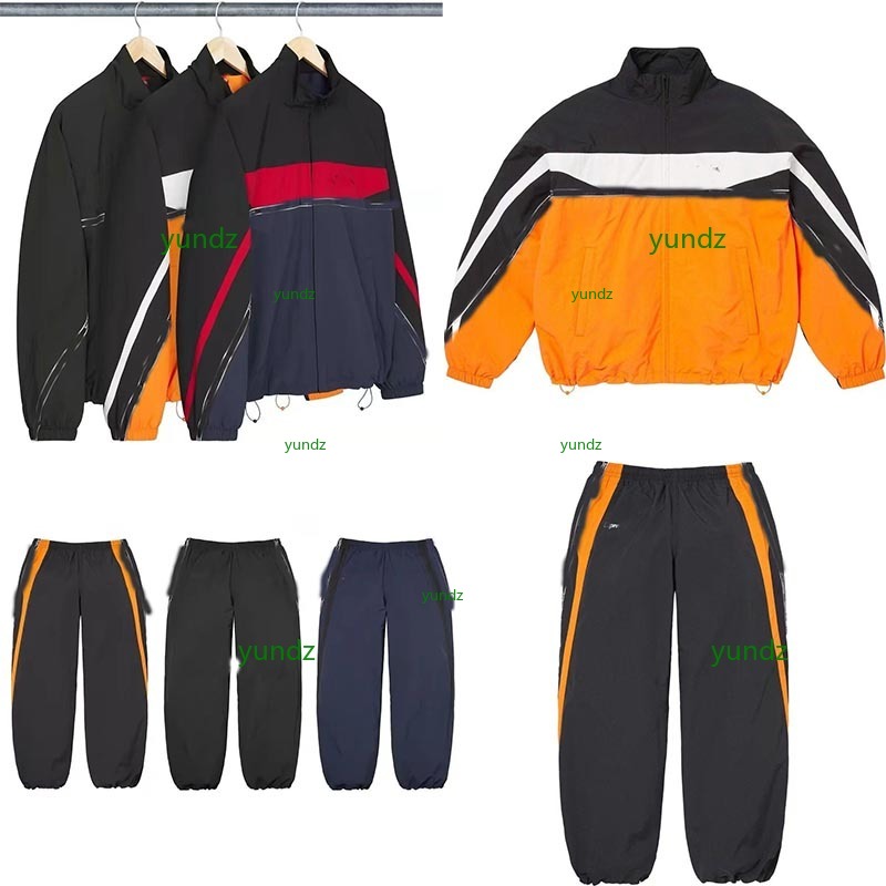 SS26 WEEK12 Logo Taping Track Jacket Sweatshirt Fashion Windbreaker Durable Fabric suit Track pants Skateboard set Hip Hop High Street Unisex Street