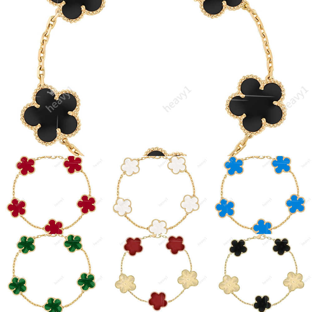 Designer 18K Gold Plated Classic Fashion Charm Bracelet Four-leaf Clover Designers Jewelry Elegant Mother-of-Pearl Bracelets For Women and Men Top H