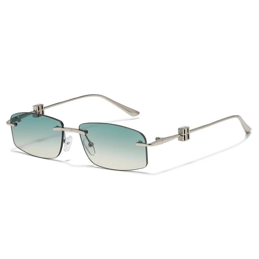 Factory Wholesale Vashap Rimless Rectangle New Sunglasses Women Retro Shades Designer UV400 Metal Men Sun Glasses Custom