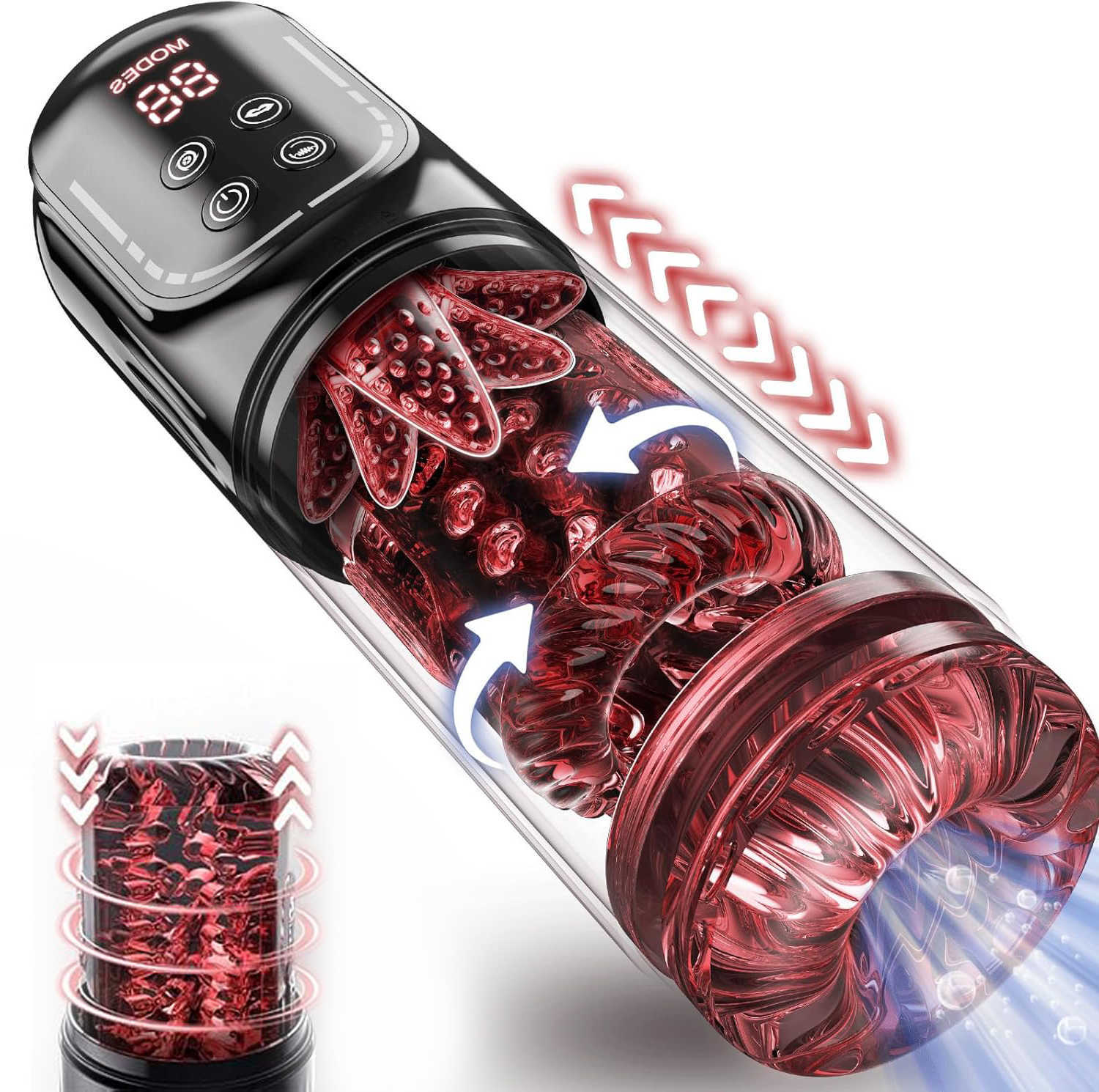 Masturbator Thrusting Rotation Male Automatic Cup Licking Sucking Penis Pump Pocket Pussy Blowjob LED Display Sex Toys for Men M260626