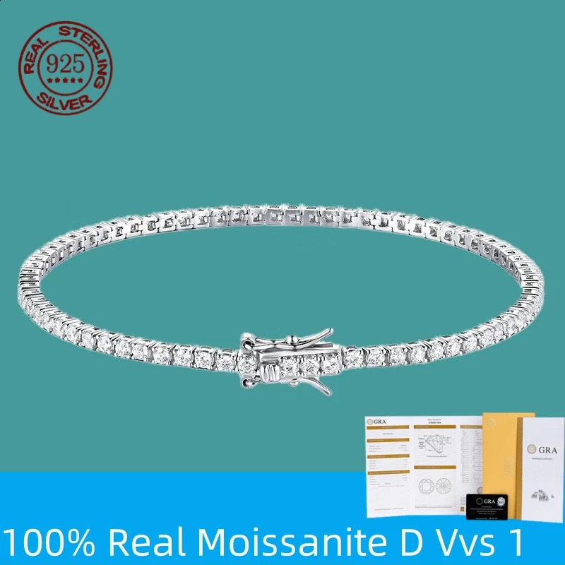 100 S925 Sterling Silver 2-6mm Tennis Bracelet for Women Wedding Jewelry Christmas Exquisite Gift260624