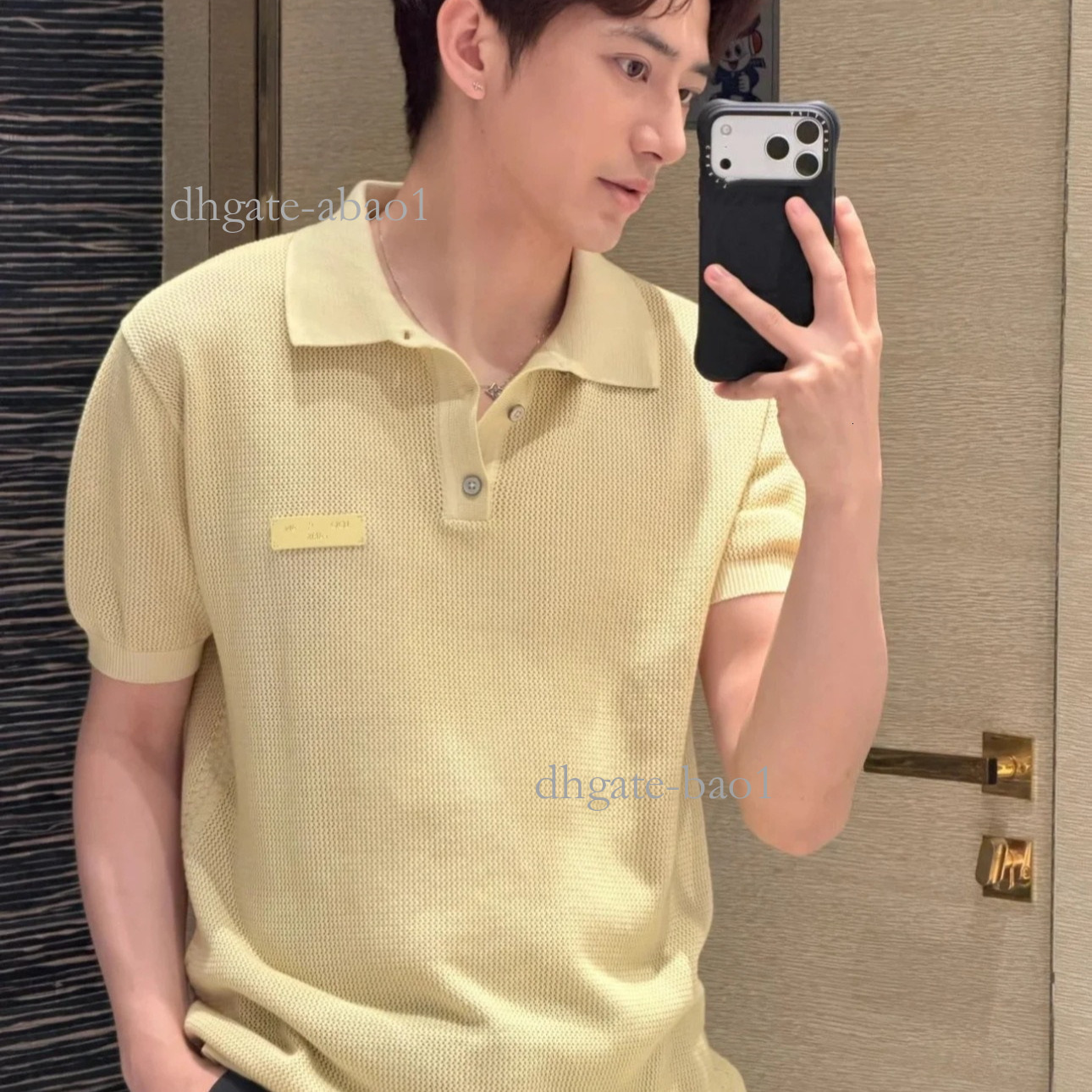 Designer 26 Summer New Style Blended Short-Sleeve Polo Shirt With Logo Leather Tag And Lettering, Unisex 6ed6