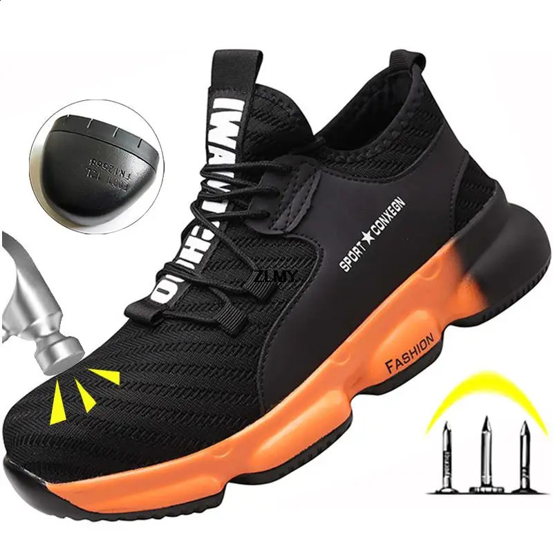 Veiligheidsschoenen voor heren Stalen neus Sneakers Antismash Industrieel werk Lichtgewicht lekbestendige herenlaarzen Herenlaars 260624
