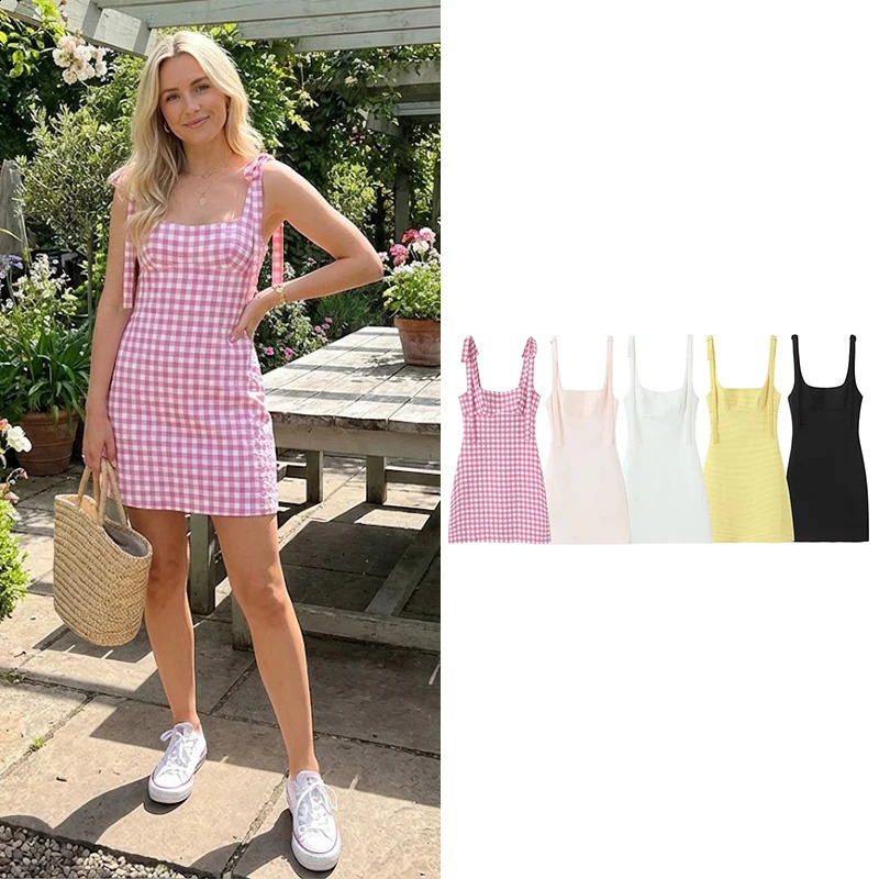 Willshela Women Fashion Solid Lace Up Backless Zipper Mini Dress Vintage Straps Square Collar Female Chic Lady Dresses 260625