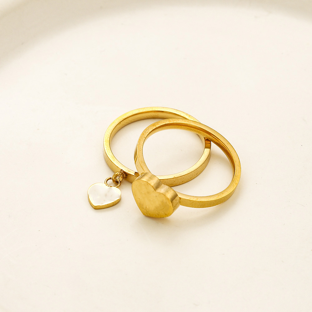 Luxury Brand Heart Stainless Steel Ring Women's Designer Ring Couple Jewelry Ring Stainless Steel Casual Fashion Street Classic 18k Gold 6 7 8