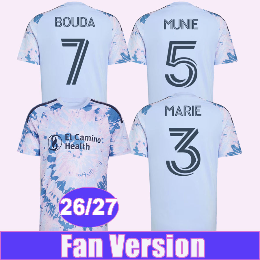 26 27 San Jose EarthQuakes Maillots de football pour hommes BOUDA VIEIRA SKAHAN JUDD FERNANDEZ BUCK CROCKFORD Maillot de football à domicile à ma