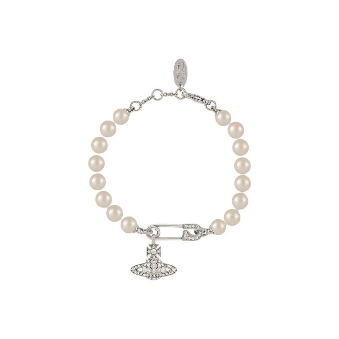 Saturn Jewelry Designer Vivienneewestwood Vivi Ennewestwood Luxury Bracelet For Woman Men Luxe Bangle High-end Classic Saturn Pin Pearl Bracelet