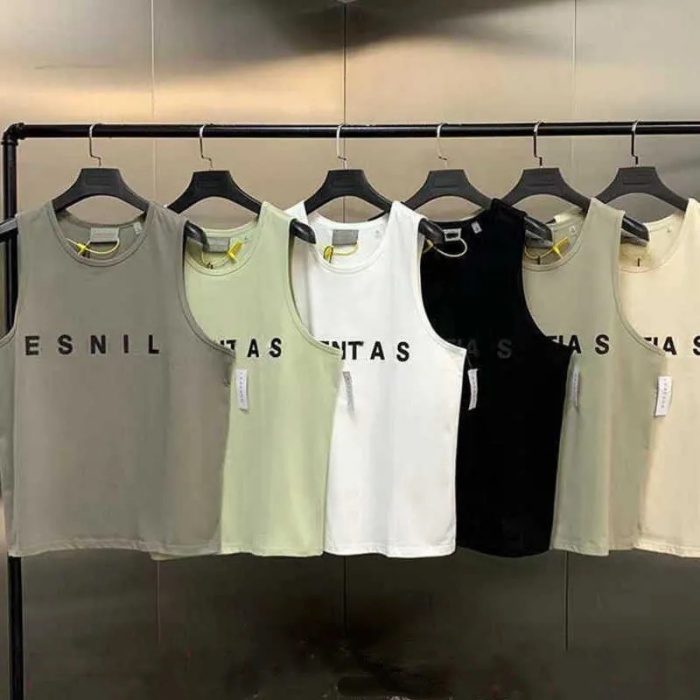 New Luxury Designer Men Pure Cotton Sleeveless Tank Top High Quality Loose Fitness Running Sports Vest Shirts Summer Casual Mens T Shirts Size S-XL