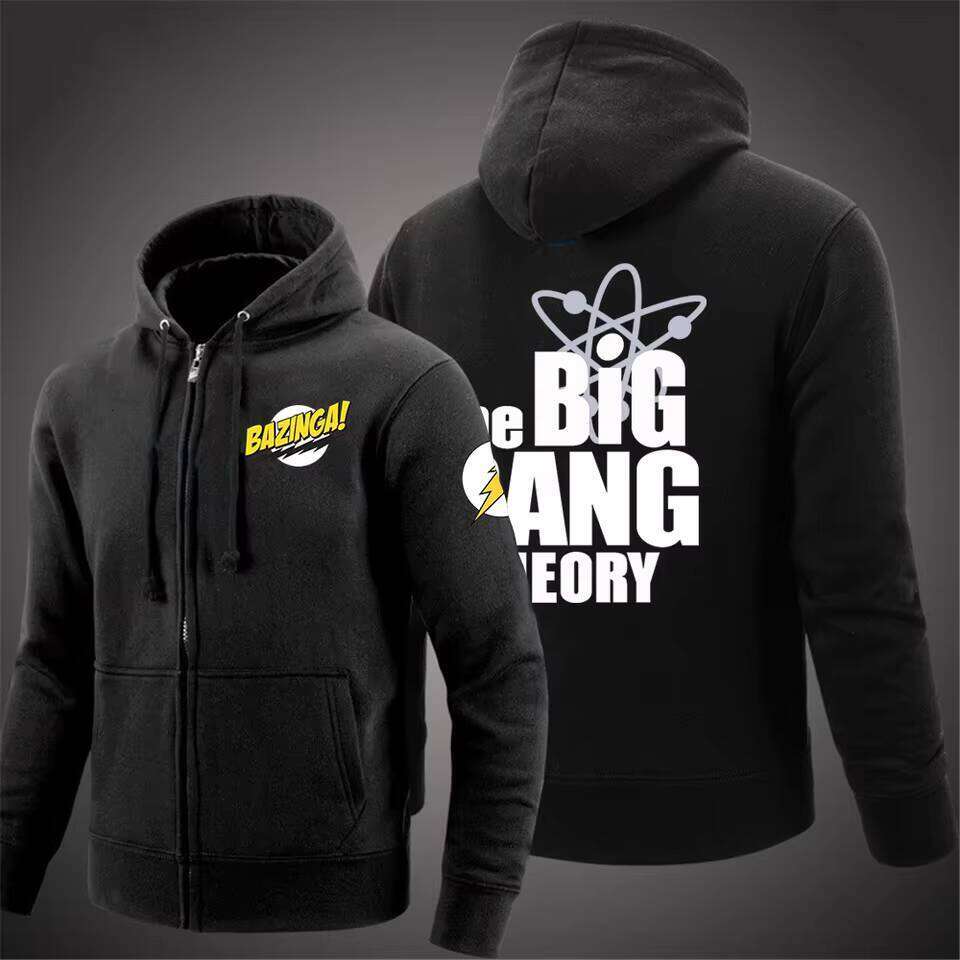 2021 Spring Autumn New The Big Bang Theory Printed Men's Solid Color Zipper Coat High street Harajuku S tyle Hoodies Sweatshirt W260626