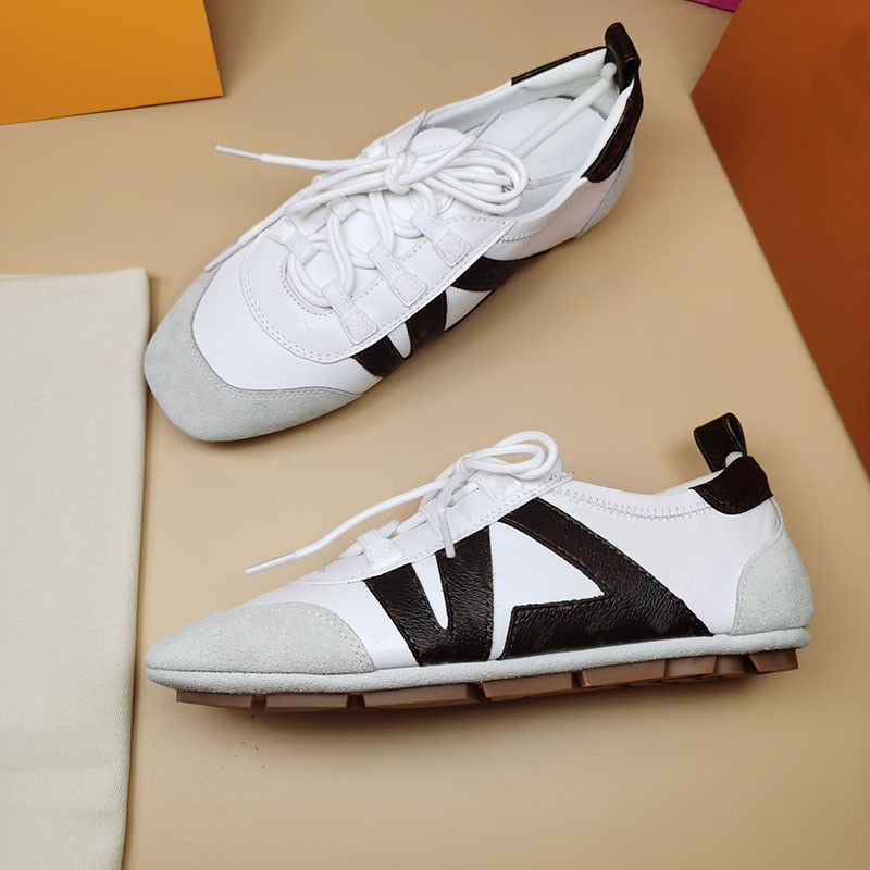 Designer ballet Sneakers Men Women Outdoor Low-top Casual Shoes High Quality Fashion genuine leather Lace up Sneaker classic Platform Trainers size
