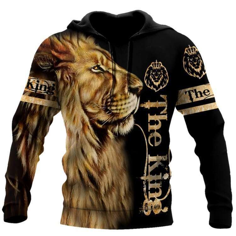 Spring and Autumn Fashion Popular Cross-Border 3D Sweatshirt Men's Cool Animal Print Street Style Classic Hoodie