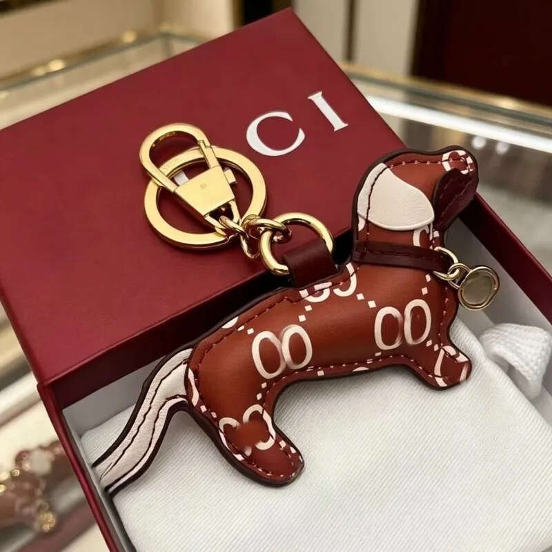 Designer pour femmes rouge Animal en cuir sac charme porte-clés mignon dessin animé pendentif cadeauaaa +