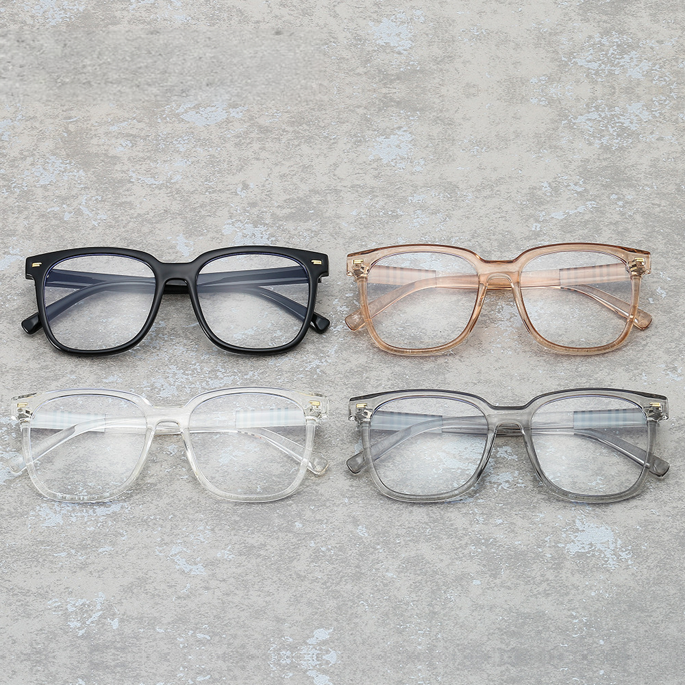 2026 Designer's New Personalized Luxury Versatile Retro Box Anti Blue Light Flat Mirror Color Collision Decoration Glasses Frame TR Full Frame
