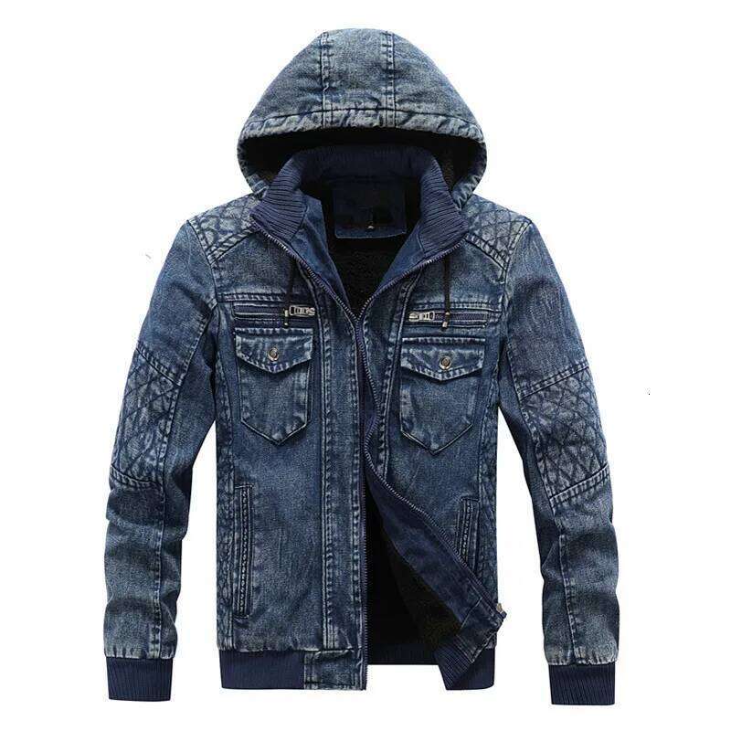 New washed cotton classic denim and fleece flight youth stand-up collar men's casual jacket W260626