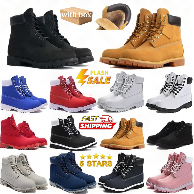 TOP boot Designer luxury Boots ShoesMen tims Boots Waterproof tims AnkleClassic Martin Shoe Cowboy Yellow Red Blue Black Pink Hiking Motorcycle Boot