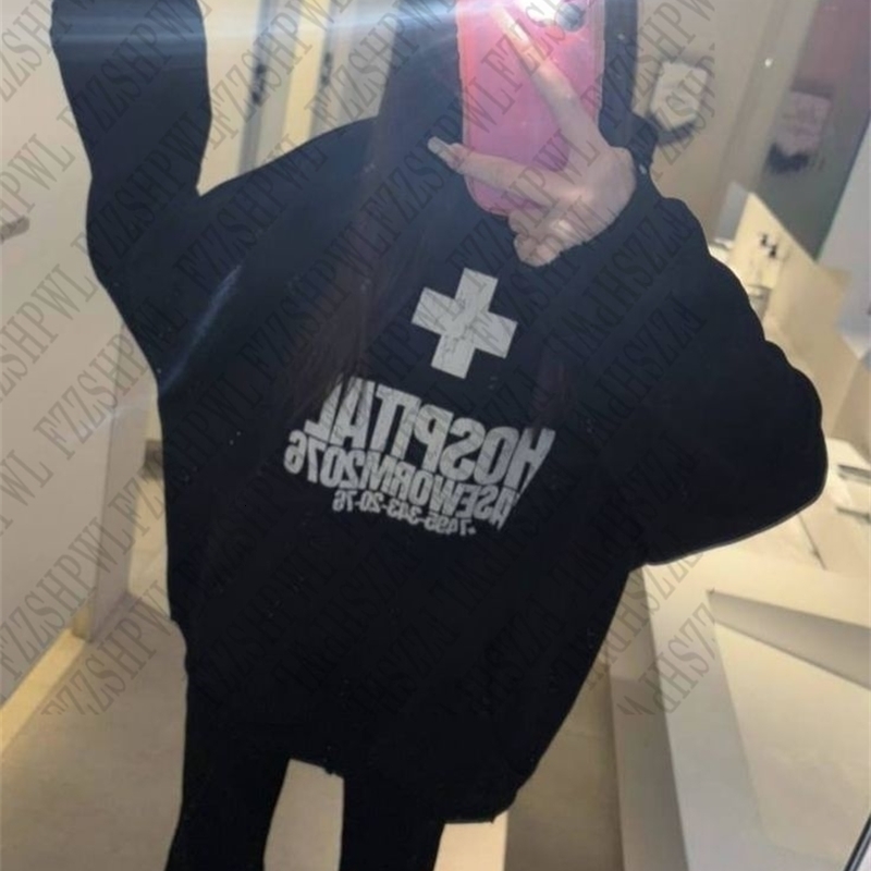 Y2K retro Fashionable classic Gothic Sweatshirt Cross Chic print Metal Rock Pullover Casual Punk High Street Winter emo Hooded 260625