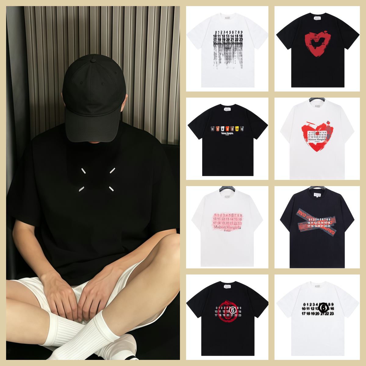 2026 MMagilla mens designer summer tshirts high quality cotton letter print tshirts mens and womens same style casual loose round neck short sleeves